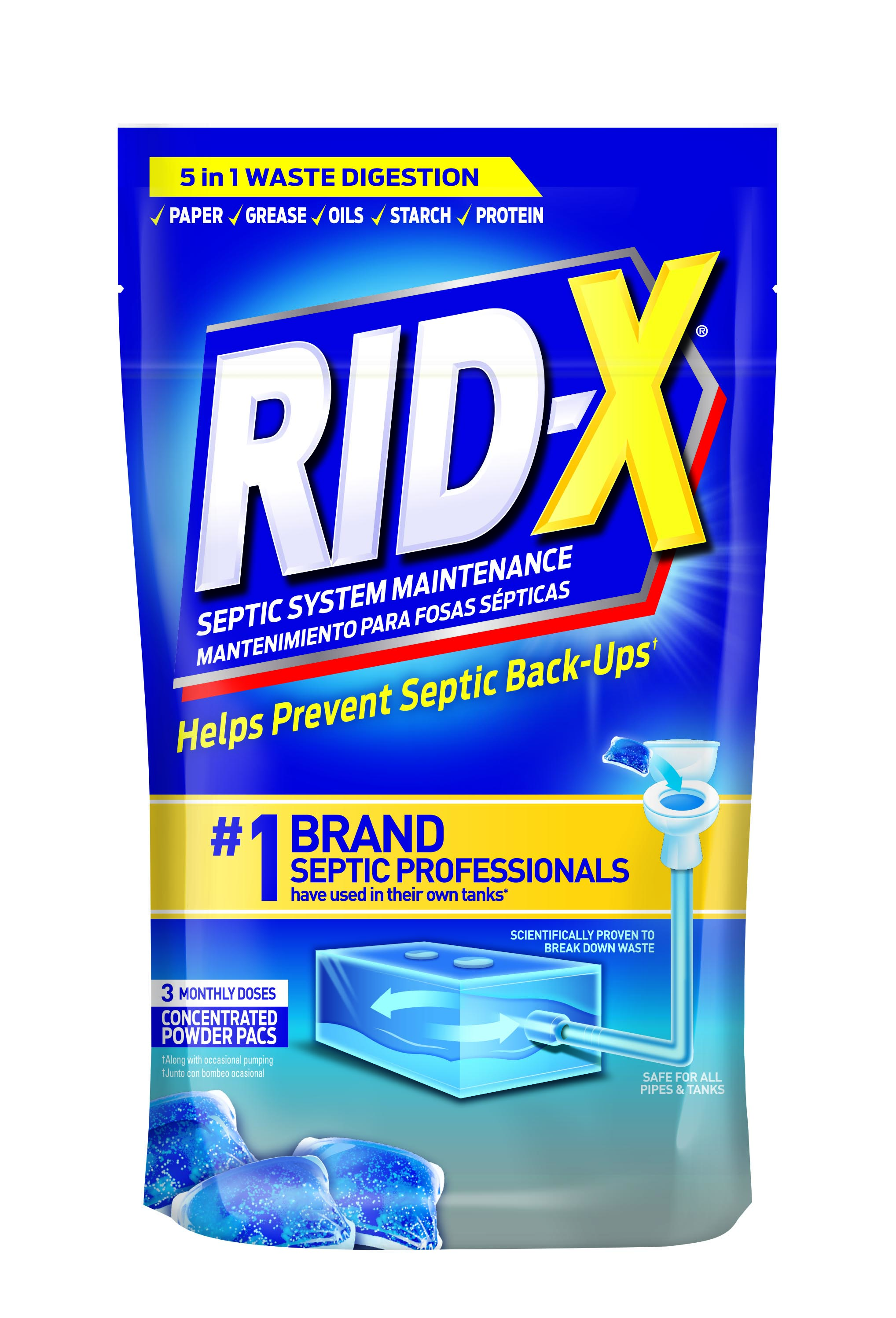 Rid-X Septic System Maintenance - Concentrated Powder Pacs